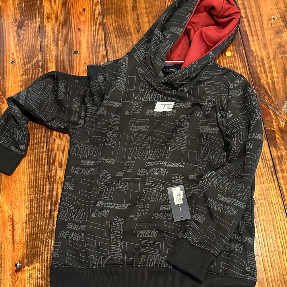 Tommy Hilfiger Black Hoodie with Red Interior
